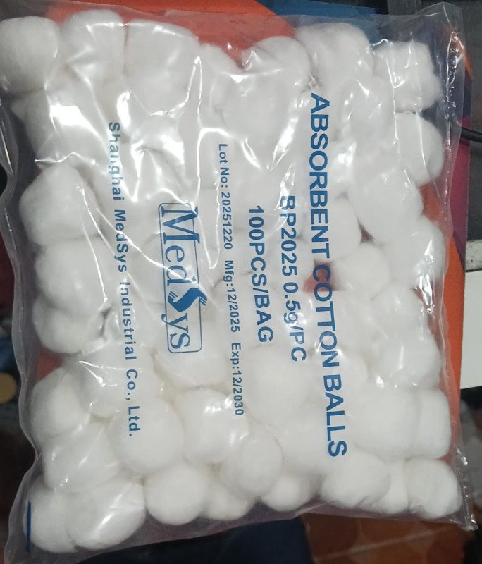 MEDSYS ABSORBENT COTTON BALLS 100PCS/BAG